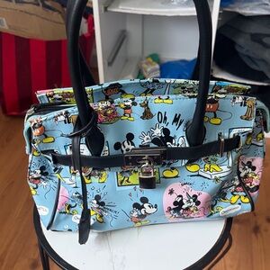 Disney Mickey Mouse Comic Satchel - Blue, Black, Pink